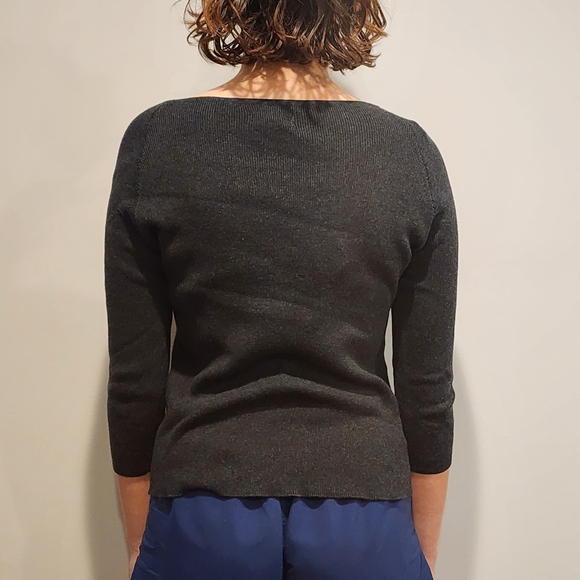 Banana Republic Womens Medium 3/4 Sleeve Scoop Neck 100% Cotton Sweater - Picture 4 of 6